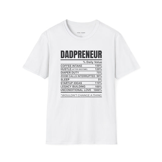 Dadpreneur Nutrition Facts T-Shirt
