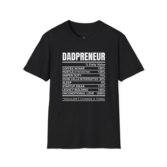 Dadpreneur Nutrition Facts T-Shirt