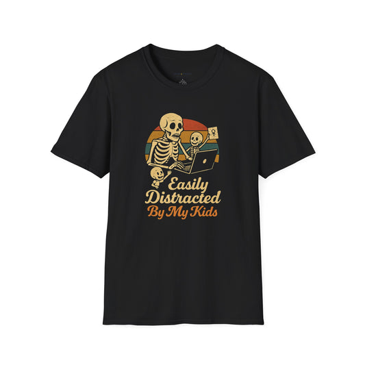 Easily Distracted by My Kids Skeleton T-Shirt
